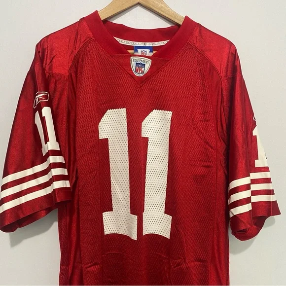 Reebok San Francisco 49ers Smith 11 Jersey Red NFL Mens Small S - Picture 2 of 8